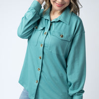 IN STOCK Brenna Button Down Top - Teal