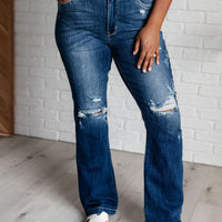 Mila Mid Rise Distressed Bootcut Jeans