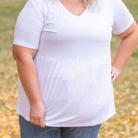 IN STOCK Sarah Ruffle Short Sleeve - White