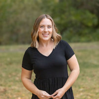 IN STOCK Sarah Ruffle Short Sleeve - Black