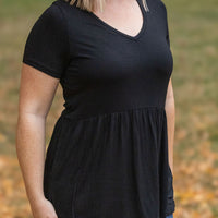 IN STOCK Sarah Ruffle Short Sleeve - Black