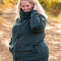 IN STOCK Quinn ZipUp Cowl - Evergreen FINAL SALE