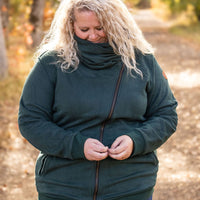 IN STOCK Quinn ZipUp Cowl - Evergreen FINAL SALE