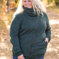 IN STOCK Quinn ZipUp Cowl - Evergreen FINAL SALE