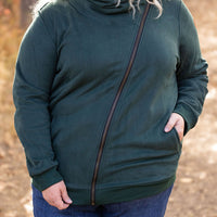 IN STOCK Quinn ZipUp Cowl - Evergreen FINAL SALE