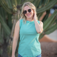 IN STOCK Morgan Micro Striped Tank - Jade