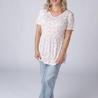IN STOCK Sarah Ruffle Short Sleeve - Pretty in Pink Floral