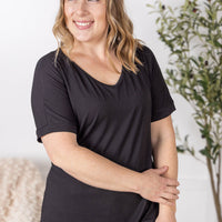 IN STOCK Bamboo V Neck Tee - Black