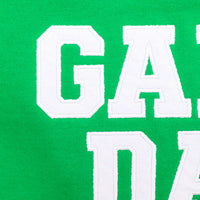 PREORDER: Embroidered Glitter Game Day Sweatshirt in Kelly Green/White