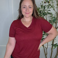 IN STOCK Sophie Pocket Tee - Burgundy