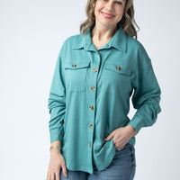 IN STOCK Brenna Button Down Top - Teal