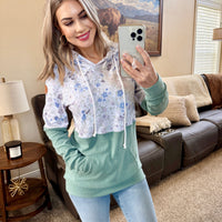 IN STOCK Hailey Pullover Hoodie - Spring Meadows and Sage