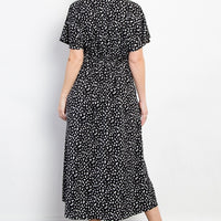 Be Stage Full Size Printed Smocked Waist Dress