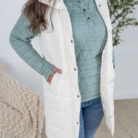 IN STOCK Harlow Long Vest - Cream