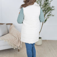 IN STOCK Harlow Long Vest - Cream