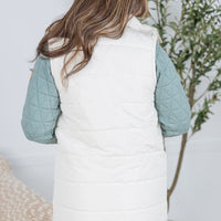 IN STOCK Harlow Long Vest - Cream