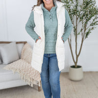 IN STOCK Harlow Long Vest - Cream