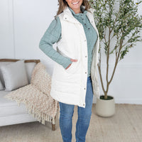 IN STOCK Harlow Long Vest - Cream