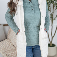 IN STOCK Harlow Long Vest - Cream