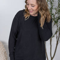 IN STOCK Corrine Ribbed Pullover Top - Black