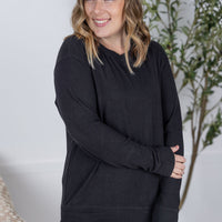 IN STOCK Corrine Ribbed Pullover Top - Black