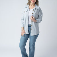 IN STOCK Brenna Button Down Top - Grey