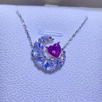 1 Carat Moissanite 925 Sterling Silver Heart Necklace