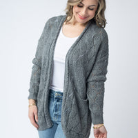 IN STOCK Open Knit Cardigan - Grey