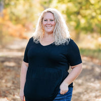 IN STOCK Sarah Ruffle Short Sleeve - Black