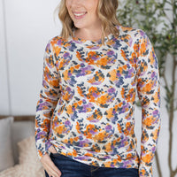 IN STOCK Blair Long Sleeve Top - Autumn Purple Abstract FINAL SALE