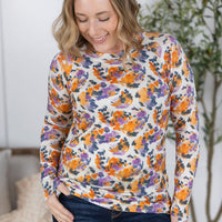 IN STOCK Blair Long Sleeve Top - Autumn Purple Abstract FINAL SALE