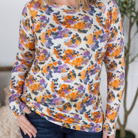 IN STOCK Blair Long Sleeve Top - Autumn Purple Abstract FINAL SALE