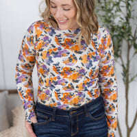 IN STOCK Blair Long Sleeve Top - Autumn Purple Abstract FINAL SALE