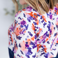 IN STOCK Natalie Pullover - Autumn Purple Abstract and Navy FINAL SALE