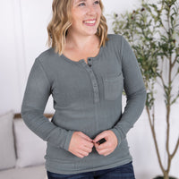 IN STOCK Georgia Long Sleeve Top - Dusty Jade