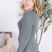 IN STOCK Georgia Long Sleeve Top - Dusty Jade
