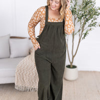 IN STOCK Corduroy Overalls - Olive