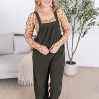 IN STOCK Corduroy Overalls - Olive