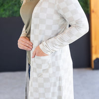 IN STOCK Classic Cardigan - Neutral Checkers FINAL SALE