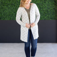 IN STOCK Classic Cardigan - Neutral Checkers FINAL SALE