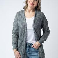 IN STOCK Open Knit Cardigan - Grey