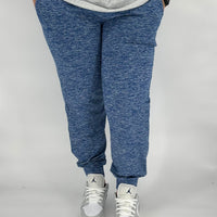 Royal Blue Heathered Fleece Joggers