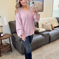 IN STOCK Talina Textured Sweater - Rose