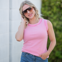 IN STOCK Morgan Micro Striped Tank - Pink