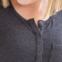 IN STOCK Georgia Long Sleeve Top - Charcoal