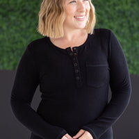 IN STOCK Georgia Long Sleeve Top - Black