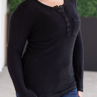 IN STOCK Georgia Long Sleeve Top - Black