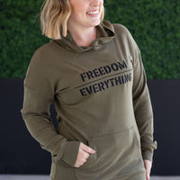 IN STOCK Corrine Embroidered Hoodie - Freedom Over Everything