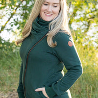 IN STOCK Quinn ZipUp Cowl - Evergreen FINAL SALE