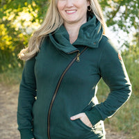 IN STOCK Quinn ZipUp Cowl - Evergreen FINAL SALE
